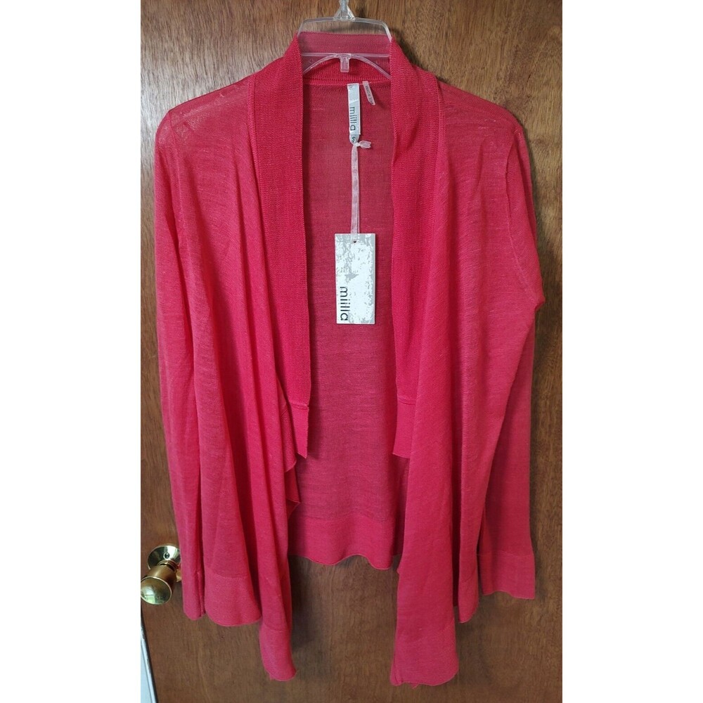 NWT Miilla size S open front draped cardigan long sleeves linen viscose blend
